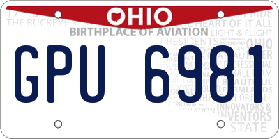 OH license plate GPU6981