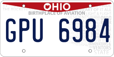 OH license plate GPU6984
