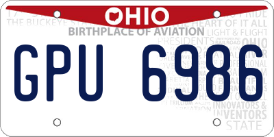 OH license plate GPU6986