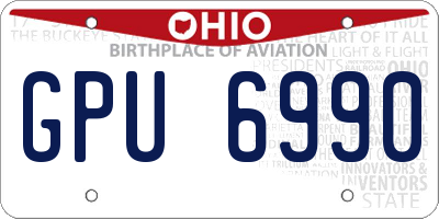 OH license plate GPU6990