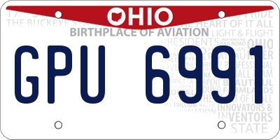 OH license plate GPU6991