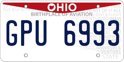 OH license plate GPU6993