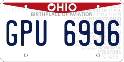 OH license plate GPU6996