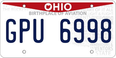 OH license plate GPU6998