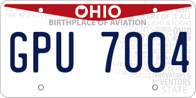 OH license plate GPU7004