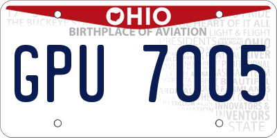 OH license plate GPU7005
