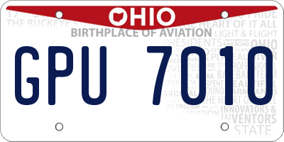 OH license plate GPU7010
