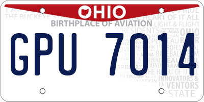 OH license plate GPU7014