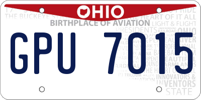 OH license plate GPU7015