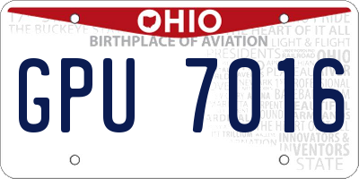 OH license plate GPU7016