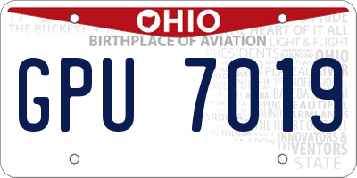 OH license plate GPU7019
