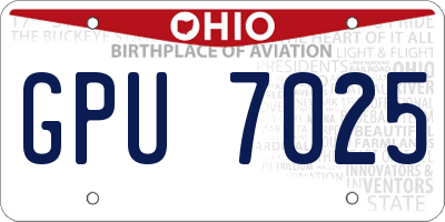 OH license plate GPU7025