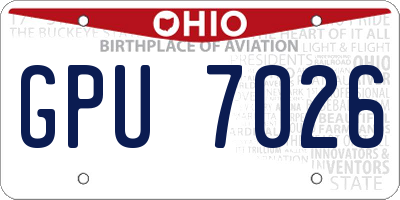 OH license plate GPU7026