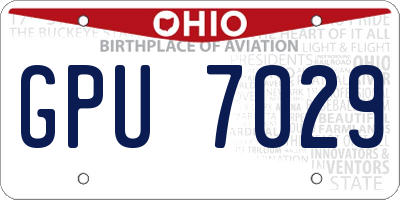 OH license plate GPU7029