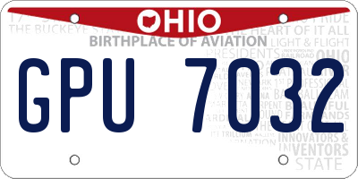 OH license plate GPU7032