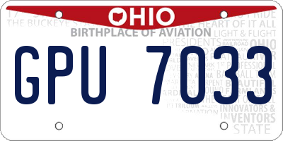 OH license plate GPU7033