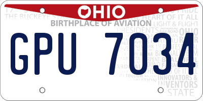 OH license plate GPU7034