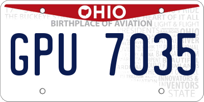OH license plate GPU7035