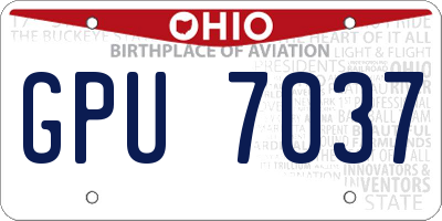 OH license plate GPU7037