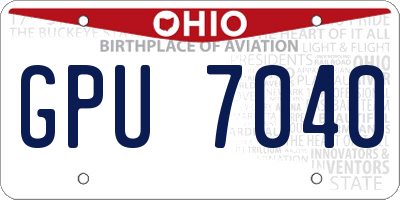 OH license plate GPU7040