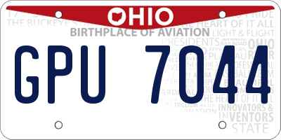 OH license plate GPU7044