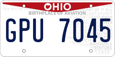 OH license plate GPU7045