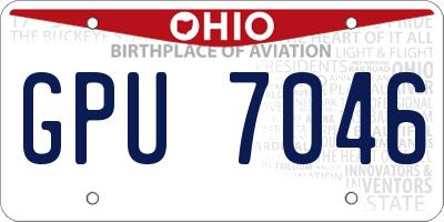 OH license plate GPU7046