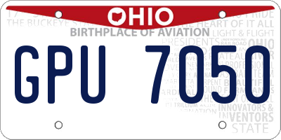 OH license plate GPU7050