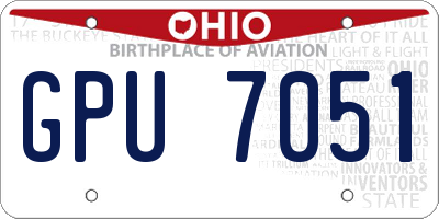 OH license plate GPU7051