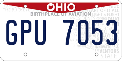 OH license plate GPU7053