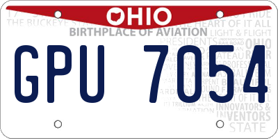 OH license plate GPU7054