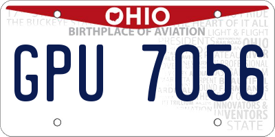 OH license plate GPU7056
