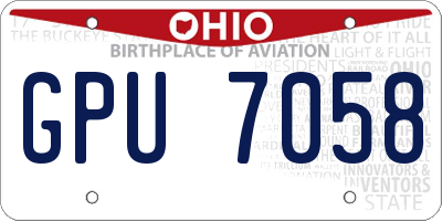 OH license plate GPU7058
