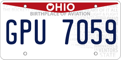 OH license plate GPU7059