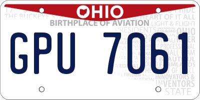 OH license plate GPU7061
