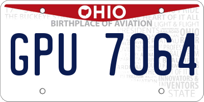 OH license plate GPU7064