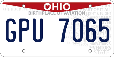OH license plate GPU7065