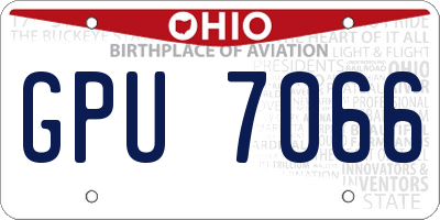 OH license plate GPU7066