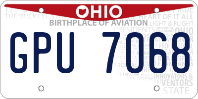 OH license plate GPU7068
