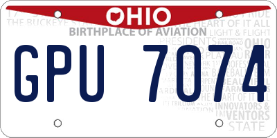 OH license plate GPU7074