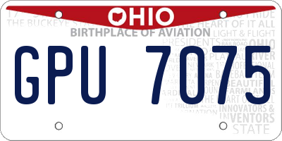 OH license plate GPU7075