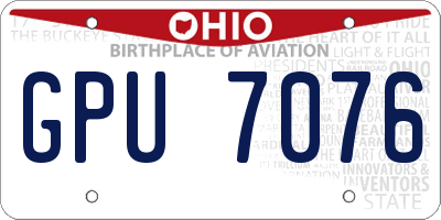 OH license plate GPU7076
