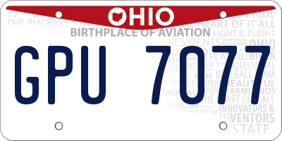 OH license plate GPU7077