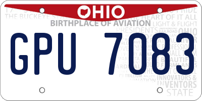 OH license plate GPU7083