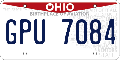 OH license plate GPU7084