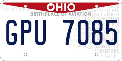OH license plate GPU7085