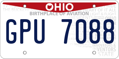 OH license plate GPU7088