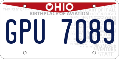 OH license plate GPU7089