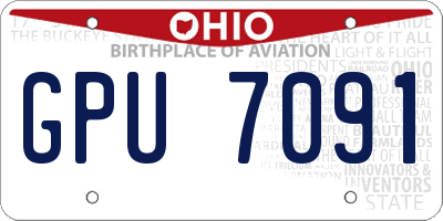 OH license plate GPU7091