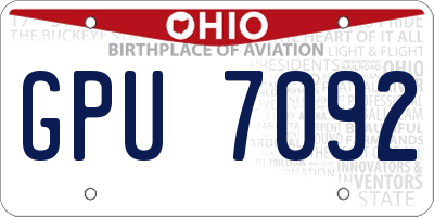 OH license plate GPU7092